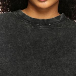 Camiseta informal de manga corta con lavado ácido para mujer, Camiseta de cuello redondo de algodón suave para el estilo diario, moda callejera - Product Image 5