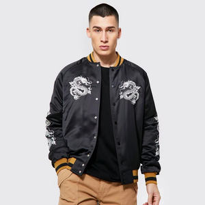 Chaqueta de béisbol bomber OEM para hombre, de invierno, delgada, con cuello alto, logotipo frontal, tela de pana personalizada de alta calidad, que mantiene el calor. - Product Image 5