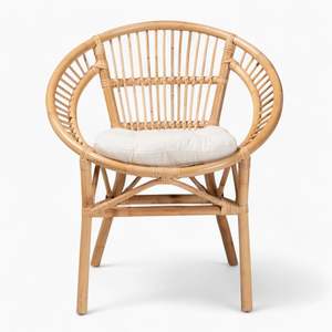 Rattan Dining Chair Rattan <b>Armchair</b> Natural Dining Chair Rattan Wicker Chair for Furniture - Product Image 2