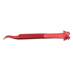 SHEARS BEAUTY แหนบดึงขนตาสแตนเลสสีแดง ดีไซน์รูปผีเสื้อ ทนทาน ป้องกันไฟฟ้าสถิต ปลายเรียบ/หยัก/ฟันเลื่อย ความยาว 10 มม. - Product Image 6