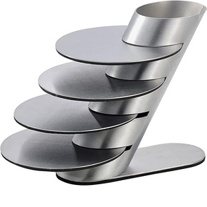 Dessus de Table de forme ronde, ensemble décoratif de 4 sous-verres en métal pour le thé et le café, nouvelle collection - Product Image 3