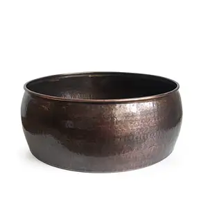 Handmade Hammered Copper Foam and Washing Bowl 43 cm/17", Decorative Hammered Copper Bowl for Bathroom, Hammam