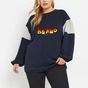 Venta caliente de calidad superior Oversize Drop Shoulder O-cuello Sudadera con capucha y sudadera Custom Puff Printed Logo sudadera de mujer - Product Image 1