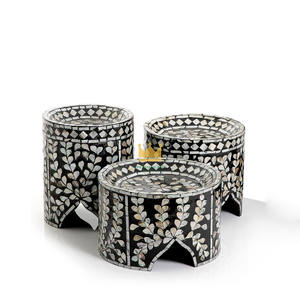 Support à gâteau rond de luxe en nacre avec incrustations détaillées pour les fêtes du Ramadan et la décoration intérieure - Product Image 5