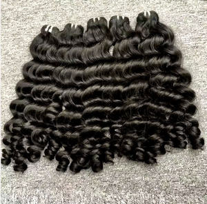 Extensions de cheveux humains Remy vietnamiens ondulés bouclés, double trame machine, cuticules alignées, sans nœuds, sans désordre, couleurs plus foncées uniquement - Product Image 5