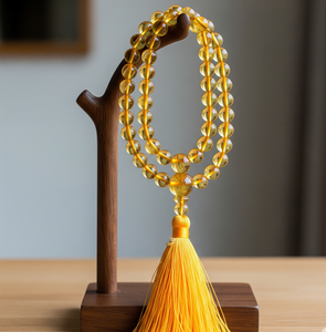 Diseño de tendencia, collar de cuentas Mala bohemio 108 hecho a mano espiritual, piedra de cristal curativa de citrino Natural para budismo - Product Image 3