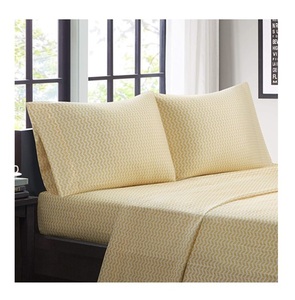 Export Quality Yellow And White King Size <b>Double</b> <b>Bed</b> <b>Sheet</b> - Product Image 1