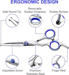 Professional <b>Dog</b> Grooming Scissors Kit, Titanium Coated <b>Dog</b> Scissors for Grooming, 5 in1 Grooming <b>Shears</b> Kit for <b>Dogs</b> Cat Pet - Product Image 3
