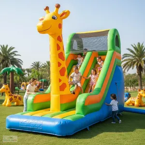 Tobogán Inflable Gigante de Jirafa para Parque de Diversiones - Product Image 3