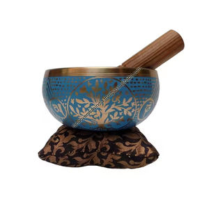Vente chaude Meilleure Qualité Arbre Motif En Laiton Bol Chantant avec Coussin et Bâton En Bois pour Méditation Chakra Guérison Meilleur Prix - Product Image 2
