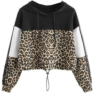 Vente en gros de sweats à capuche courts pour femmes de taille personnalisée - Product Image 2