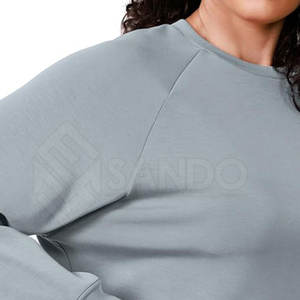 Sudadera corta informal de algodón 100% de calidad superior para mujer, cómoda y gran oferta para la temporada de invierno con logotipo frontal - Product Image 6