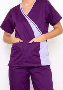 Ensembles de gommages pour hôpitaux avec col en V et logo personnalisé OEM en vente chaude uniformes médicaux d'infirmières pour femmes tissu tricoté à chaud - Product Image 5