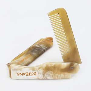 หวีพับได้ทำจากเขาวัวควายธรรมชาติมีสไตล์หวีพกพาสำหรับจัดแต่งทรงผม - Product Image 4