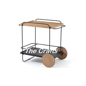 <b>Wooden</b> And Metal Serving <b>Cart</b> Trolley Customized Size And Shape Food Serving Trolley For Home Dinnerware Use - Product Image 2