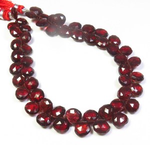 พลอยโกเมนแบบโมแซมเบียธรรมชาติ9 "ตัดลูกปัดสีแดง8-9มม. - Product Image 1
