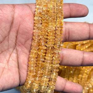 Perles rondes facettées de citrine jaune naturelle de haute qualité, de 6 mm à 9 mm, de coupe allemande, pour la fabrication de bijoux - Product Image 2