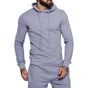 Wholesale Men's 100%Cotton Custom Logo Hoodie and Jogger Breathable Gym Blank Sport Hoodie for Men - Product Image 1