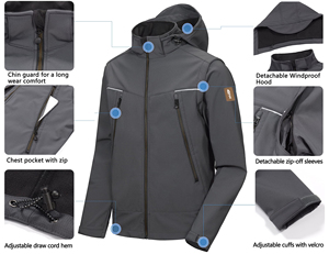 Productos de invierno personalizados Hombres Mujeres Sombrero desmontable Montaña Nieve Impermeable Esquí Polar Chaqueta cortavientos - Product Image 3