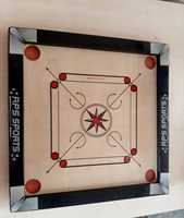 Table de jeu de Carrom en bois pleine grandeur à coins carrés – Personnalisable, durable, pour usage intérieur, éducatif, divertissement familial complet