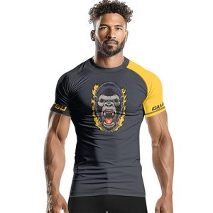 Diseño personalizado Rashguard Hombres Camisa de compresión de manga larga BJJ Gymwear Top de entrenamiento de secado rápido Proveedor OEM - Product Image 6