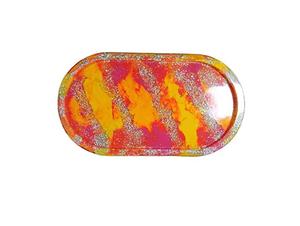 Indian Export Quality Luxury Handmade <b>Epoxy</b> Resin Serving Tray with <b>Metal</b> Handle for Home and Wedding Decoration - Product Image 5