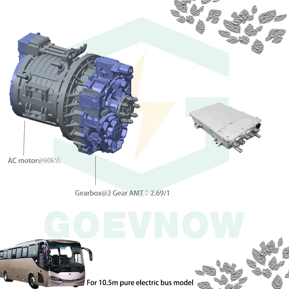 540V 90kW AC motor and Gear box with controller drive system kits for 4.5t pure electric truck model RAD3082