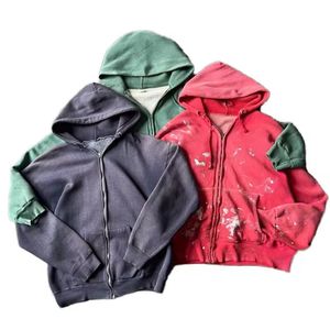 2025 nouveau gros Logo personnalisé 400gsm pull à capuche pour hommes lourd lavage à l'acide surdimensionné pierre Vintage lavé 100% coton hiver - Product Image 1