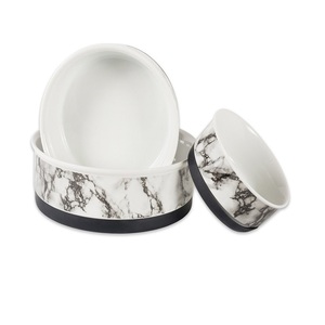 Juego de 2 Tazones Redondos para Comida, Hechos a Mano, de Mármol Blanco y Negro, Comedero para Mascotas, Tazones para Comida de Home Arts - Product Image 5