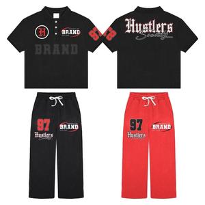 Pantalon de survêtement unisexe personnalisé lavé à l'acide avec broderie en strass Baggy Fit Terry sérigraphie style déchiré ODM approvisionnement pour hommes - Product Image 1