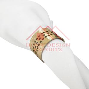 Anneau de serviette en aluminium avec Grain de bois Design Antique or anneau de serviette en métal de créateur hôtel et Restaurant anneau de serviette fantaisie en or - Product Image 6