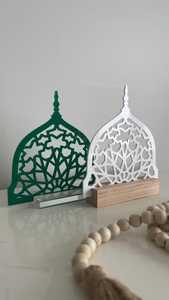 Decoración de Ramadán Mubarak al por Mayor, Letrero de Mesa de Madera MDF, Adorno de Arco de Mezquita Islámica, Placa Decorativa de Escritorio para Eid, Corte Láser - Product Image 3