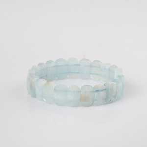 Bracelet en pierre naturelle d'aquamarine à coupe large - Product Image 4