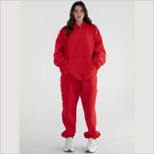 <b>Women</b> Hooded Casual Drop Shoulder 2-Piece <b>Jogger</b> Tracksuits Custom Ladies Sports <b>Fleece</b> Patch Applique Embroidery Sweatsuits - Product Image 3