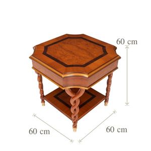 ชุดโต๊ะกาแฟไม้เนื้อแข็งแบบคลาสสิกพร้อมขาบิด - Product Image 6