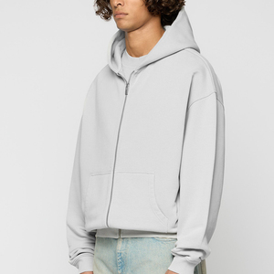 Men's Black <b>Hoodie</b> with Comfortable Faux <b>Fur</b> Lining Zipper-up Style Fashionable for Autumn - Product Image 3