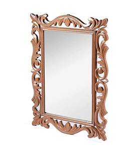 Miroir mural décoratif vintage de style antique avec bordure florale élégante Miroir en bois de qualité supérieure pour dressing - Product Image 2