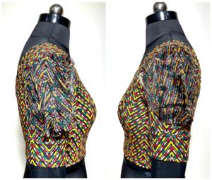 Blusa formal de verano modesta moderna Camisa de seda suave con patrón abierto frontal de nudo hermoso con estampado bordado Listo para usar - Product Image 6