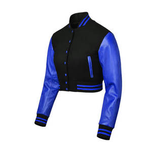 Veste universitaire pour femmes en laine, design personnalisé, prix le plus bas, veste universitaire courte pour femmes - Product Image 3