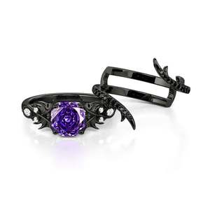 เจลิยา อันทิล ดีธ ชุดแหวนเจ้าสาวรูปปีกค้างคาวสีม่วงโรสคัท - Product Image 6