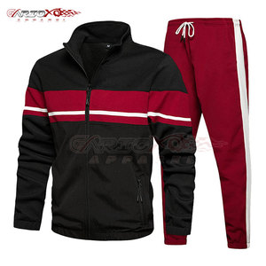 Chándal de jogging para hombre de ajuste clásico con tela que absorbe el sudor para correr y entrenar chándal de jogging para hombre con diseño de rayas - Product Image 1