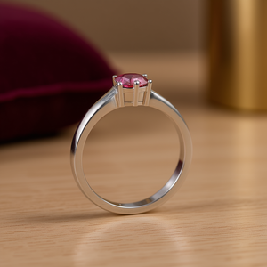 Elegant Engagement 925 Sterling <b>Silver</b> Band with Natural Ruby Marquise Cut <b>Solitaire</b> <b>Ring</b> - Product Image 3