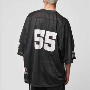 Maillots de football américain premium en maille, t-shirts personnalisés surdimensionnés en polyester, style rétro, sublimation, streetwear ample - Product Image 6