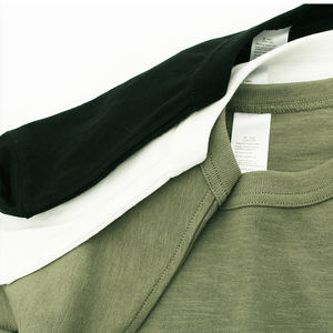 เสื้อยืดคอตตอน 100% แบบเรียบ ไม่มีลาย พิมพ์ลายตามสั่ง OEM ผลิตภัณฑ์พร้อมส่ง ทรงหลวม ไม่เป็นขุย แขนสั้น คอกลม สำหรับผู้ชาย - Product Image 4