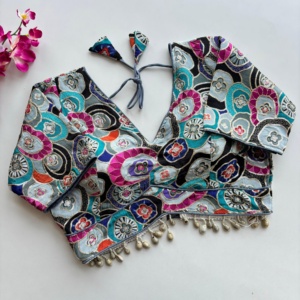 Nuevo bordado pesado con hermosa blusa de fiesta de lujo con estampado de posición para mujer - Product Image 4