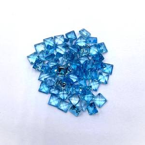 Cuentas de corte cuadrado de Topacio Azul suizo Natural de 7mm, piedras preciosas sueltas de Topacio azul de la mejor calidad para la fabricación de colgantes de joyería a precio de fábrica - Product Image 6