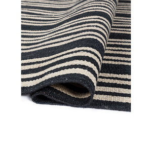 พรมทอแบนลายทาง Nomadic Threads รุ่น PDJT-775 ทำจากปอกระเจาและป่าน สำหรับใช้ในบ้าน มีสีเทาและสีดำ - Product Image 2