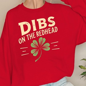เสื้อลำลองของผู้หญิง dibs บนเสื้อพิมพ์ลายหัวแดงผ้าถัก - Product Image 1
