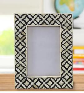 Cadre photo incrusté de résine d'os en bois et nacre, tailles personnalisées, prix abordable, cadre décoratif de table - Product Image 3