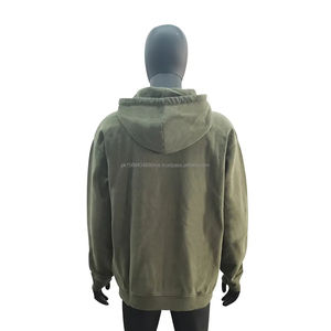 Sweat à capuche vintage délavé à l'acide de haute qualité 100% coton uni à manches longues Écologique Fournisseur ODM Hommes Femmes - Product Image 2